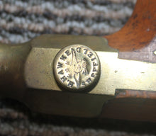 Load image into Gallery viewer, ANTIQUE Wood Brass Bit Brace Brass Trim Woodworking Tool Drill HAWKE SHEFFIELD