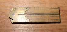 Load image into Gallery viewer, Vintage Lufkin No 388 12" Folding Rule Hand Tool Ruler Tape Wood & Brass W/ Caliper