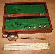 Load image into Gallery viewer, Exceptional 19th century Sikes Hydrometer set with bone proof rules