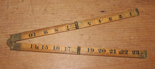 Load image into Gallery viewer, Vintage RABONE No 1167 Boxwood & Brass Bound Folding Ruler 24 inch