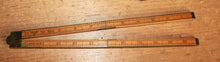 Load image into Gallery viewer, Vintage SweetHeart Stanley No. 84 Brassbound Rule, 2 foot, 4 fold 