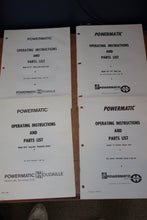 Load image into Gallery viewer, Vintage Powermatic Dealers’ Brochures and Operating/Maintenance/parts lists for 30+ machines