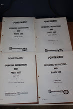 Load image into Gallery viewer, Vintage Powermatic Dealers’ Brochures and Operating/Maintenance/parts lists for 30+ machines