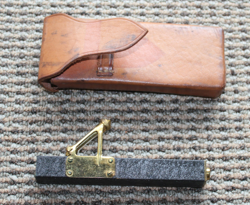 Vintage W. N. Matthews Brass Teleheight Surveyors Scope Type CW In Original Leather Case