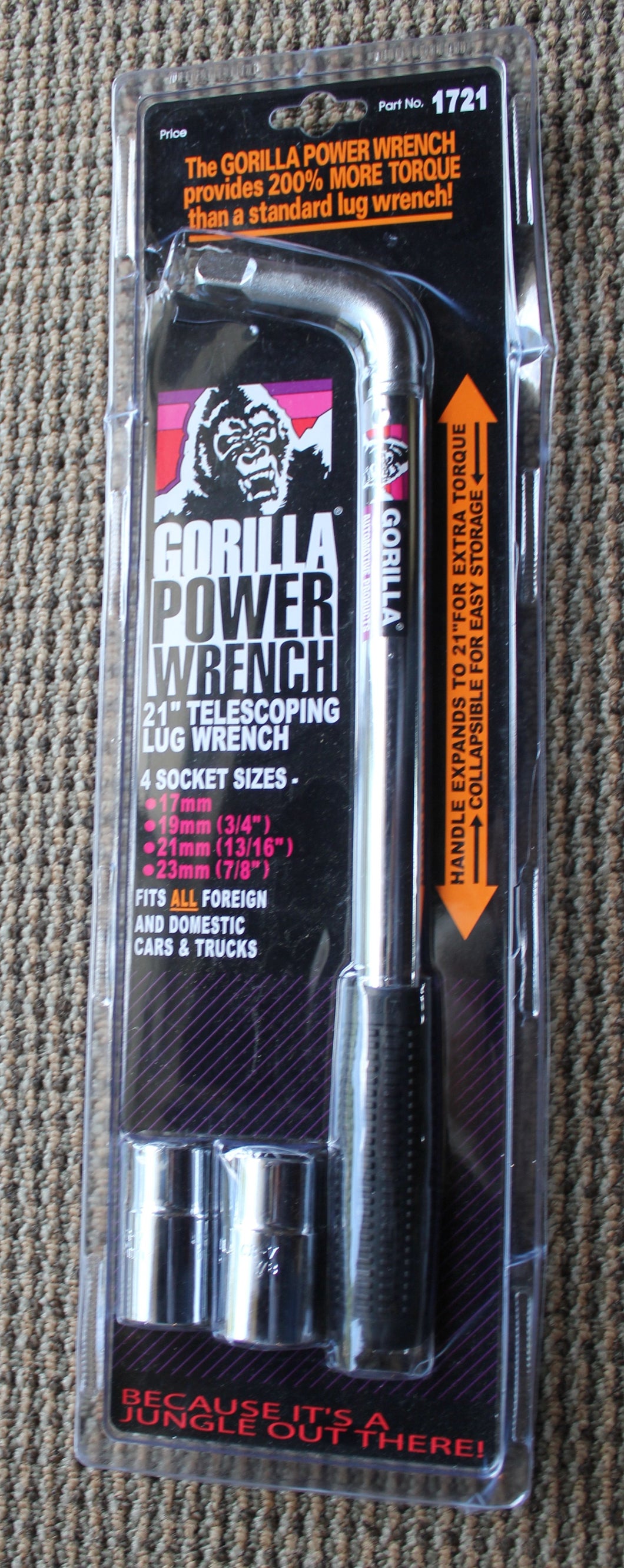 Gorilla 1721 Telescoping Power Wrench - Standard Socket (4 Socket Sizes)! NEW!