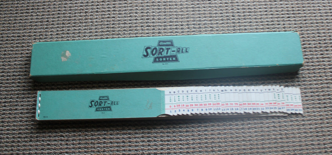 AMBERG SORT-ALL MODEL A-31 FILE & INDEX Sorter 22 x 2.5 Inches Vintage