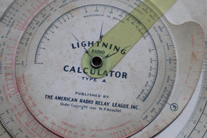 Vintage 1932 LIGHTING RADIO CALCULATOR TYPE A