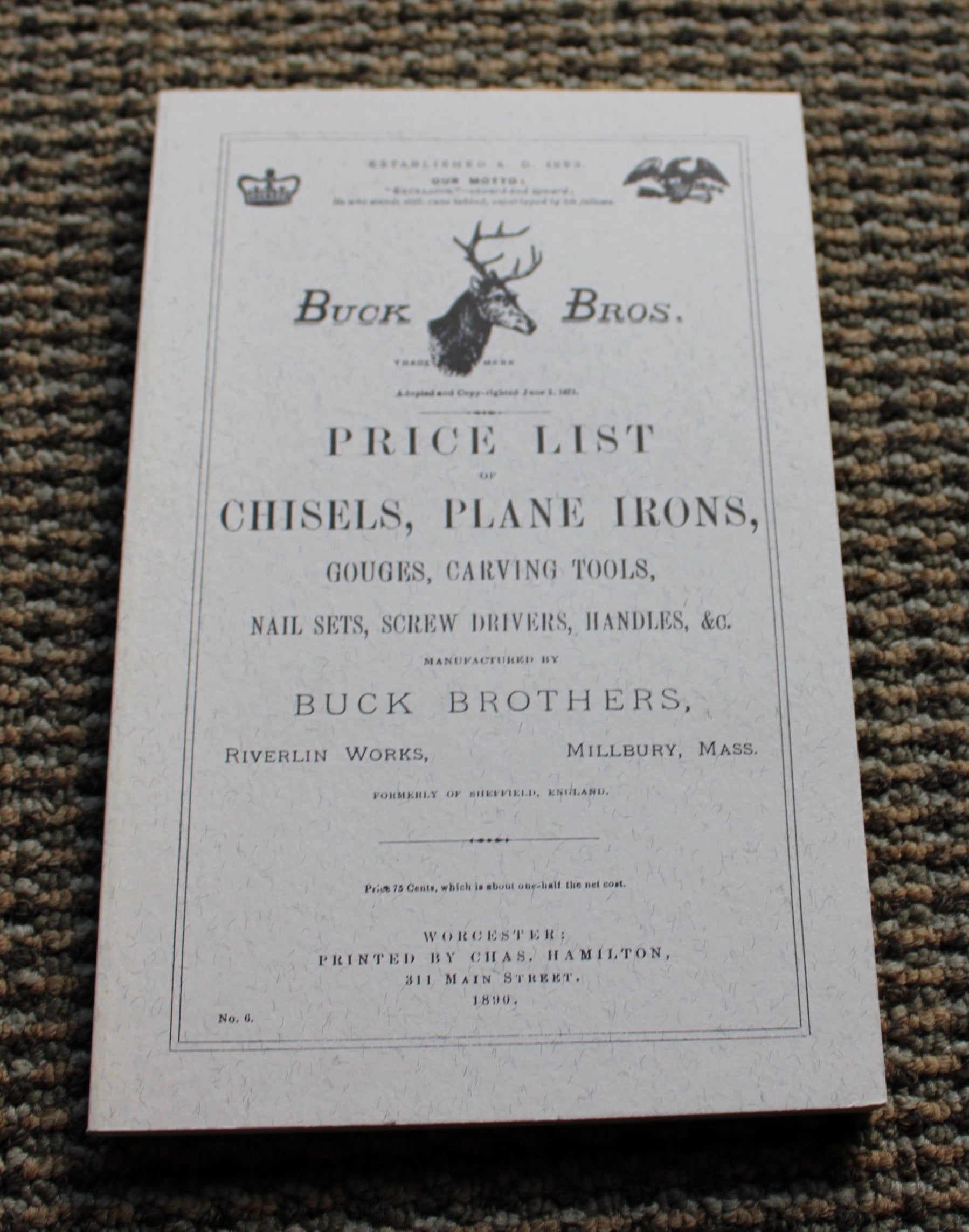 Buck Bros Price List 1890