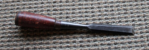 Vintage STANLEY NO. 750 5/8” BEVELED EDGE SOCKET CHISEL With Leather Capped Handle