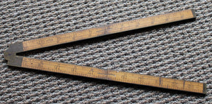 Vintage and Rare Stanley No.72 1/2 24" Folding Wood Ruler