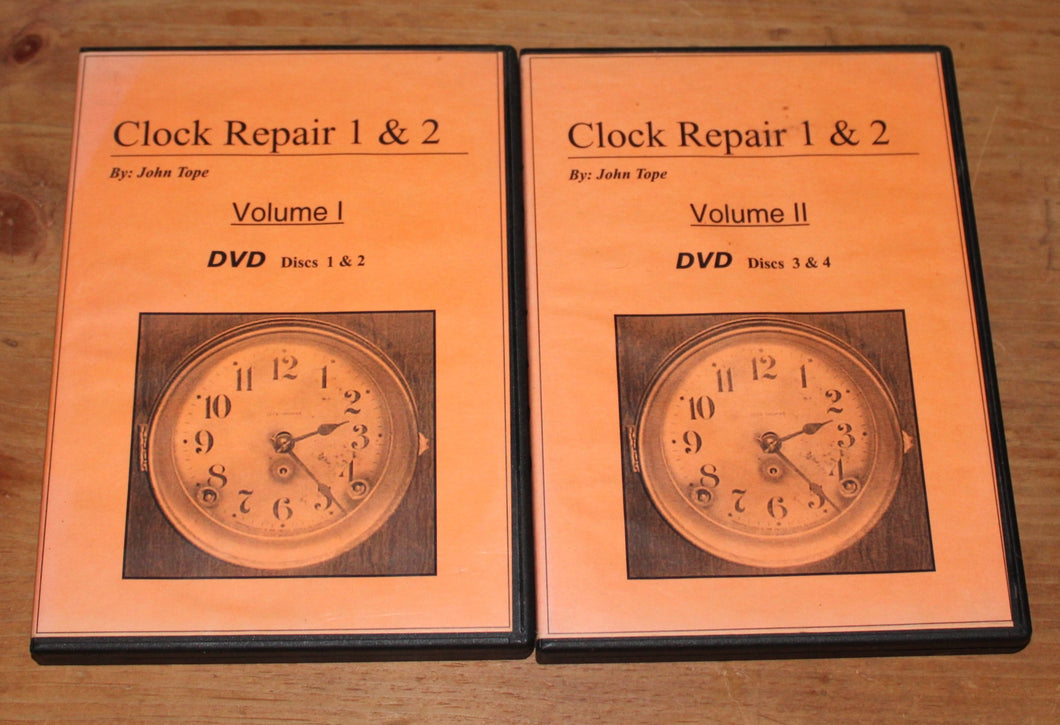 Clock Repair 1 & 2 by John Tope (Vol I & II) (4 DVD Set)