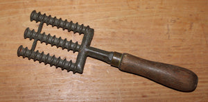 Antique Ice Cream Mixer-Stirrer, Metal Coiled Rods, Wood Handle, Brass Ring