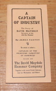 Reprint of 1909 Advertising Catalog Captain of Industry David Maydole & Hammer Adz-e