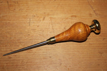 Load image into Gallery viewer, Elegant 9 ½ Inch Brass &amp; Oak Scratch Awl
