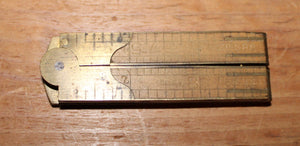 Vintage Lufkin No 388 12" Folding Rule Hand Tool Ruler Tape Wood & Brass W/ Caliper