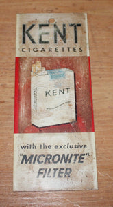 Original KENT Cigarettes Metal Push Door Sign