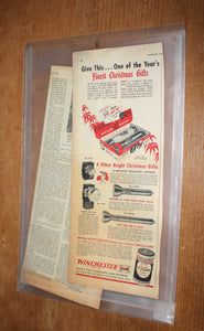 1949 Winchester Flashlight Battery (2) Diff Color Ad Prints