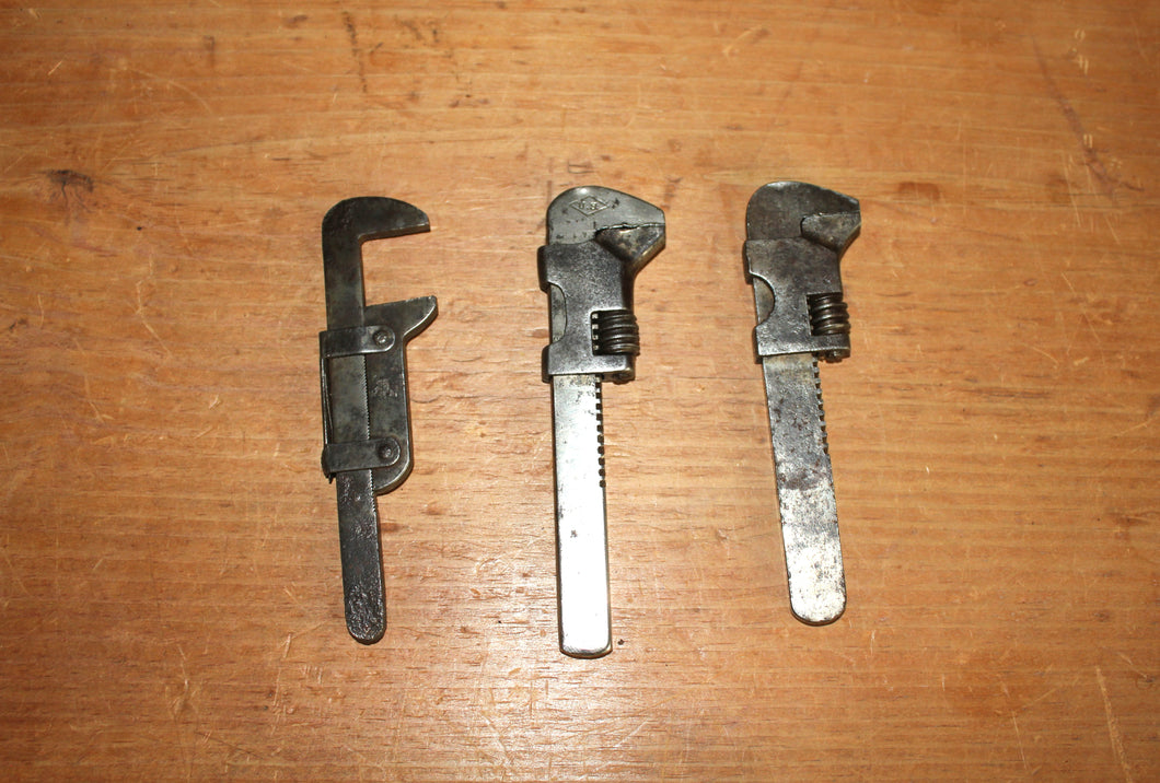 Three Adjustable Vintage Bicycle Wrenches