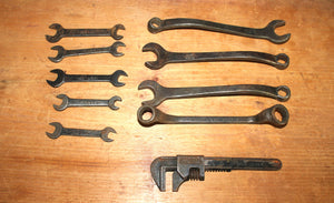 Lot of 10 Vintage/Antique Ford Script Logo Wrenches Tools