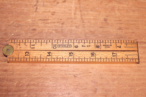 Clean Vintage Stanley No. 27 24" Folding Wood Ruler