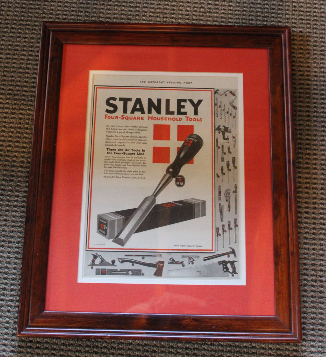 Framed Stanley Tools Advertisement
