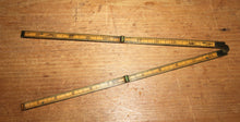Load image into Gallery viewer, Vintage STANLEY No. 62 1/2 Rule, Boxwood Brass 24&quot; Narrow Folding Ruler

