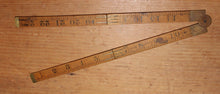Load image into Gallery viewer, Vintage RABONE No 1167 Boxwood &amp; Brass Bound Folding Ruler 24 inch
