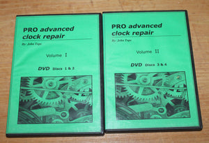 PRO Advanced Clock Repair 1 & 2 by John Tope (Vol I & II) (4 DVD Set)