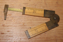 Load image into Gallery viewer, Vintage Stanley Sweetheart No. 13 1/2 Wood/Brass 6&quot; Folding Rule
