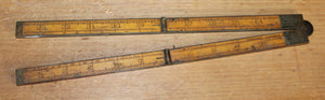 Vintage STANLEY Ruler 72 1/2 Boxwood &amp; Brass Carpenters' Folding Rule