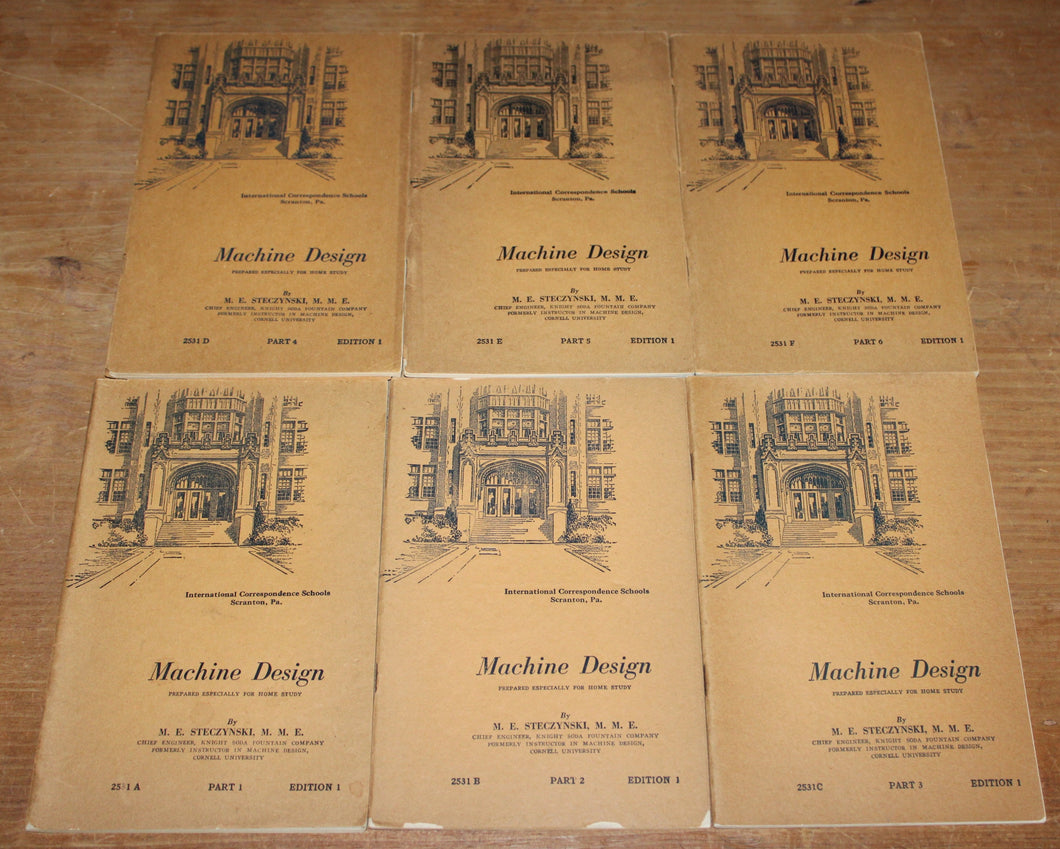 Lot of 6 Machine Design Manuals - International Correspondence Schools