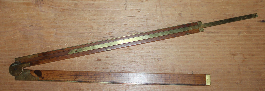 Antique TWO-FOOT, TWO-FOLD FOLDING RULE by A. Gifford, Westport, Massachusetts