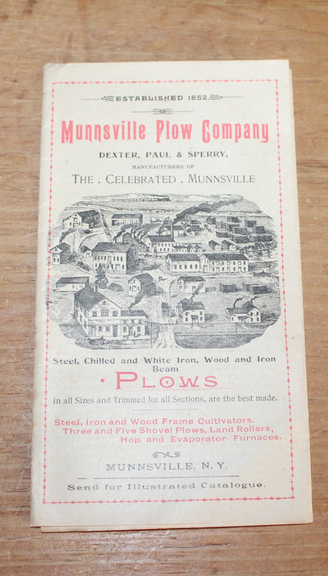 Vintage OLD MUNNSVILLE NY PLOW CO SALES CATALOG BROCHURE/FOLD-OUT