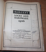 Load image into Gallery viewer, 1926 Sargent Builders Hardware Lock Catalog
