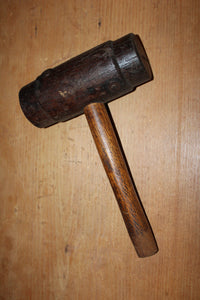Vintage Wooden Mallet Tool Woodworking WALNUT HEAD