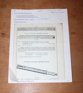 Vintage Keuffel & Esser 4100 Stadia Slide Rule Surveying / Civil Engineer