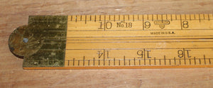 Vintage Stanley Sweetheart No.18 USA Boxwood Folding 24" ruler