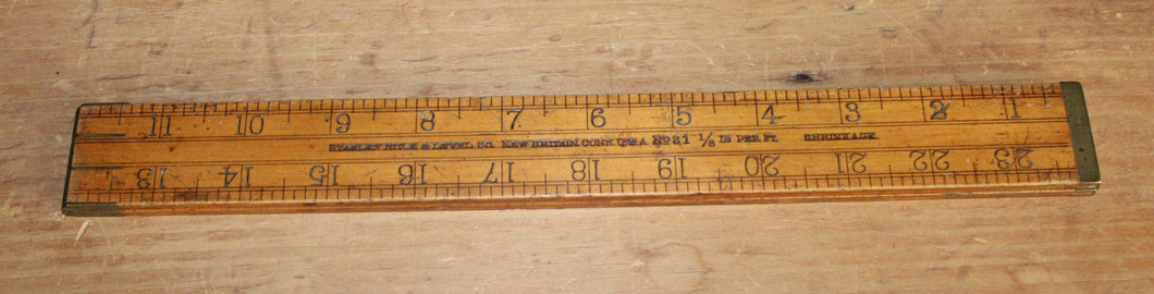STANLEY No. 31 Boxwood and Brass 24 inch Folding Pattern Maker’s Shrinkage Rule