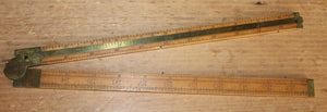 STANLEY No. 26 Two foot Two fold Boxwood and Brass Rule