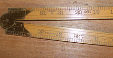 Load image into Gallery viewer, Antique STANLEY Sweetheart No. 94 48 Inch - Four Fold Boxwood &amp; Brass Rule Ruler
