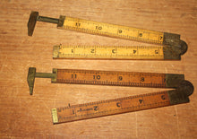 Load image into Gallery viewer, Vintage Lufkin No. 372 &amp; No. 372 (36-1/2) Boxwood Brass Folding 12 Inch Rulers With Caliper
