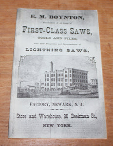 E.M.Boynton's Saw Works 1876 Catalog