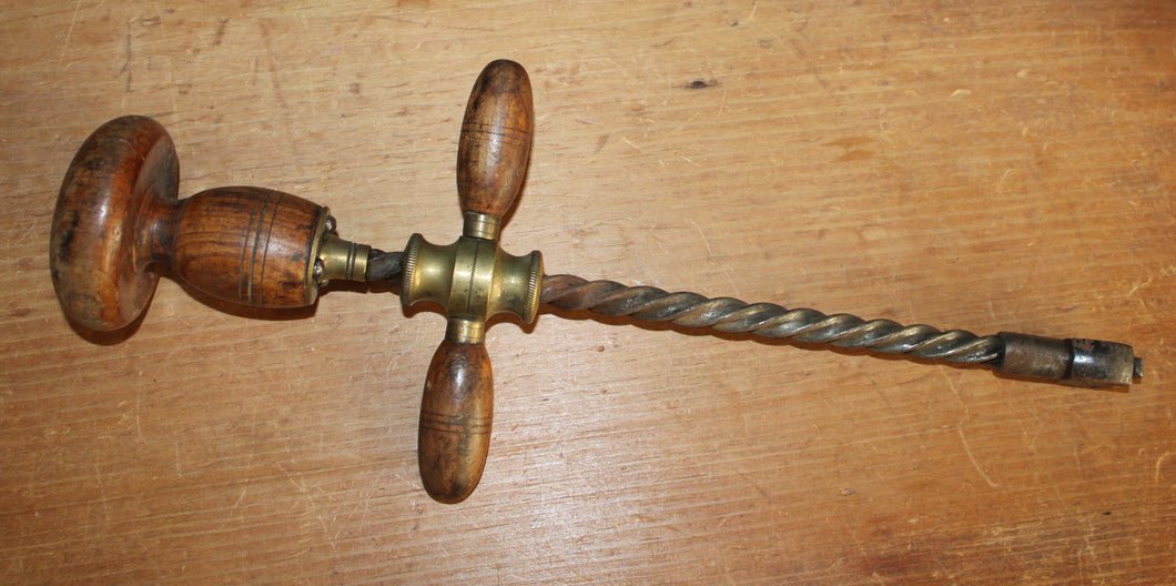 Antique Finely Crafted Dual Handled Archimedean Drill