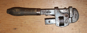 Vintage No. 10 Stillson Monkey Wrench With Wood Handle