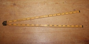 Clean Vintage STANLEY Ruler 66 1/2 Boxwood &amp; Brass Carpenters' Folding Rule