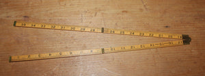 Clean Vintage STANLEY Ruler 66 1/2 Boxwood &amp; Brass Carpenters' Folding Rule