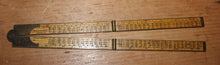 Load image into Gallery viewer, Vintage STANLEY Ruler No. 82 Boxwood &amp; Brass Folding Rule
