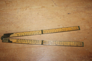 Fine + Vintage STANLEY Ruler No. 82 Boxwood & Brass Folding Rule