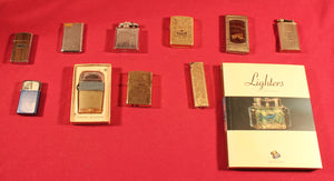 Lot of 10 vintage CIGARETTE LIGHTERS/Match case and Book