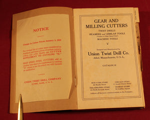 Vintage Union Twist Drill Company Catalog H 1919 - Antique Catalog